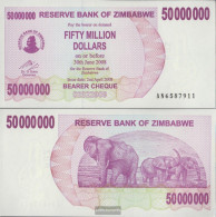 Zimbabwe Pick-number: 57 Used (III) 2008 50 Million. US Dollars - Zimbabwe