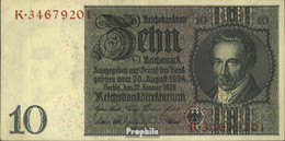 Deutsches Reich Rosenbg: 173b, Udr:-Bst. E / G-M, Zwischenform Wasserzeichen Thaer Gebraucht (III) 1929 10 Reichsmark - 10 Mark