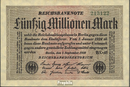 Deutsches Reich Rosenbg: 108h, Wasserzeichen Ringe 6stellige Kontrollnummer Gebraucht (III) 1923 50 Millionen Mark - 50 Miljoen Mark