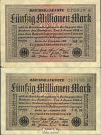 Deutsches Reich Rosenbg: 108e, Wasserzeichen Hakensterne 6stellige Kontrollnummer Gebraucht (III) 1923 50 Millionen Mark - 50 Millionen Mark