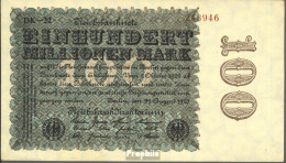 Deutsches Reich Rosenbg: 106q, Wasserzeichen Ringe Schwarzes Firmenzeichen Gebraucht (III) 1923 100 Millionen Mark - 100 Millionen Mark