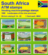 1998 Südafrika South Africa RSA ATM Stamps 14-18 Nine Provinces Series 00,01 MNH Frama Automatenmarken Automatici - Frama Labels