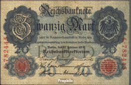 Deutsches Reich Rosenbg: 47a, 6stellige Kontrollnummer Gebraucht (III) 1914 20 Mark - 20 Mark