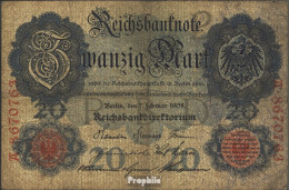 Deutsches Reich Rosenbg: 31 Gebraucht (III) 1908 20 Mark - 20 Mark