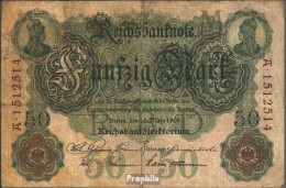 Deutsches Reich Rosenbg: 25b, 7stellige Kontrollnummer Gebraucht (III) 1906 50 Mark - 50 Mark