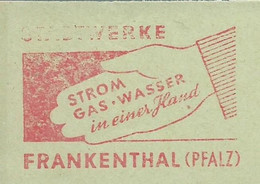 EMA METER STAMP FREISTEMPEL1963 FRANKENTHAL  ELECTRICITY GAS WATER HAND - Other