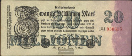 German Empire Rosenbg: 96c, Privatfirmendruck, 6stellige Kontroll-number. FZ + BZ Black Used (III) 1923 20 Million. Mark - 20 Mio. Mark