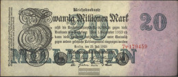 German Empire Rosenbg: 96b, Privatfirmendruck, 6stellige Kontrollnummer, Red FZ Used (III) 1923 20 Million Mark - 20 Mio. Mark