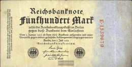 German Empire Rosenbg: 71a, Einlösetermin 1.1.1923, Red Kontrollnummer Used (III) 1922 500 Mark - 500 Mark