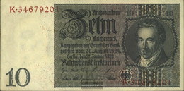 German Empire Rosenbg: 173b, Udr.-Bst. K ,G-M, WZ. Thaer Used (III) 1929 10 Reichsmark - 10 Mark