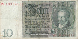 German Empire Rosenbg: 173a Udr.- Bst. F, Series: T-y, WZ. Thaer Used (III) 1929 10 Reichsmark - 10 Mark