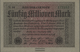 German Empire Rosenbg: 108c, Watermark Cabbage, Green Kontrollnummer Used (III) 1923 50 Million Mark - 50 Miljoen Mark