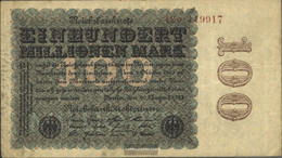 German Empire Rosenbg: 106e, Watermark Cabbage 6stellige KN Brown Used (III) 1923 100 Million Mark - 100 Miljoen Mark