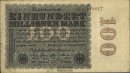 German Empire Rosenbg: 106e, Watermark Cabbage 6stellige KN Brown Used (III) 1923 100 Million Mark - 100 Millionen Mark