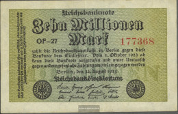 German Empire Rosenbg: 105f, Watermark Shaft Used (III) 1923 10 Million Mark - 10 Miljoen Mark