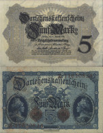German Empire Rosenbg: 48c, 8stellige Kontrollnummer Used (III) 1914 5 Mark - 5 Mark