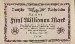 Berlin Pick-number: S1013a Inflationsgeld The German Reichsbahn Berlin Used (III) 1923 5 Million Mark - 5 Mio. Mark