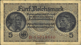 German. Cast In 2. War Rosenbg: 553b, Without Prägestempel 8stellige Kontrollnummer Used (III) 1940 5 Reichsmark - WW2