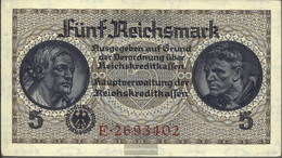 German. Cast In 2. War Rosenbg: 553a, With Prägestempel 7stellige Kontrollnummer Used (III) 1940 5 Reichsmark - Tweede Wereldoorlog