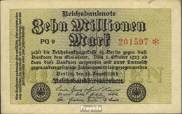 Deutsches Reich Rosenbg: 105d, Wasserzeichen Gitter Mit 8 6stellige Kontrollnummer Gebraucht (III) 1923 10 Millionen Mar - 10 Miljoen Mark