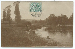 3850 Lieu à Identifier Partie De Pêche Entre Femmes - Canal Auxerre A Identifier Localiser Resteau 1906 - A Identificar