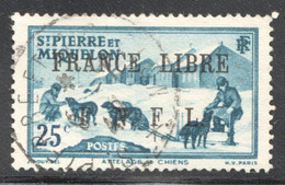 0,25fr Atelage Surchargé «FRANCE LIBRE / F.N.F.L.» No 253 - Usati