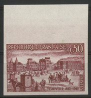 N° 1294 NON DENTELE Centenaire De Deauville. Avec Un Bord De Feuille. 50ct Rose-lilas. Neuf ** (MNH) TB. - 1961-1970