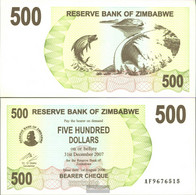 Zimbabwe Pick-number: 43 Used (III) 2006 500 Dollars - Zimbabwe