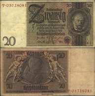 German Empire Rosenbg: 174a, Udr.-Bst.: A, Series: Q-u,peace Print,WZ.Siemens Used (III) 1929 20 Reichsmark - 20 Mark