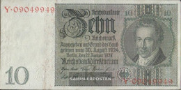 German Empire Rosenbg: 173a Udr.- Bst. R, Series: R-y, WZ. Thaer Used (III) 1929 10 Reichsmark - 10 Mark