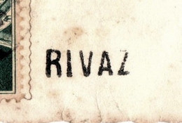 RIVAZ 1930 - Stabstempel über AK - Oblitération Linéaire Sur CPA - Rivaz