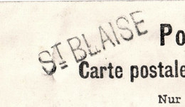 ST BLAISE 1900 - Stabstempel über AK - Oblitération Linéaire Sur CPA - Saint-Blaise