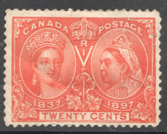 1897  Jubilee 20 ¢ Vermillon   Scott  59 * MH - Unused Stamps