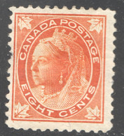 1897  Victoria - Maple Leaf  8 ¢ Scott 72  MH * - Ungebraucht