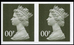 GREAT BRITAIN 2002 Machin Denomination OO Olive TRIAL PAIR - Essays, Proofs & Reprints