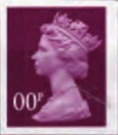 GREAT BRITAIN 2002 Machin Denomination OO (1p) Wine-purple TRIAL - Probe- Und Nachdrucke