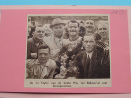 JOS DE FEYTER Grote Prijs Van RIJKEVORSEL Voor Beroepsrenners - 1953 ( Zie Foto Voor Detail ) KRANTENARTIKEL ! - Cyclisme