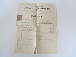 Österreich Krems 1921 Rechnung / Faktura Mit Stempelmarke 50 Heller Zimmermeister Johann Jaworsky - Storia Postale