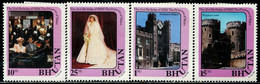 SA0667 Bhutan 1982 Diana's Wedding 4V MLH - Bhutan