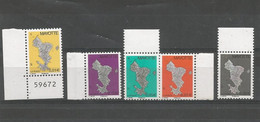 150a,158a,159a,160a,151a   Carte De L'ile   Légende Philaposte  Assez Rare  Luxe Sans Ch  Et Bdf   (clascamerou26) - Unused Stamps