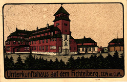 Oberwiesenthal, Unterkunftshaus Auf Dem Fichtelberg, Steindruck AK, 1913 - Oberwiesenthal