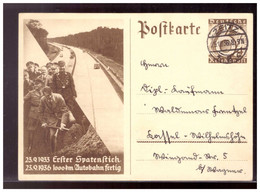 Dt.- Reich (020904) Propaganda Ganzsache P263 Erster Spatenstich, Gelaufen Mit Tagesstempel Zeitz Am 25.10.1936 - Postwaardestukken