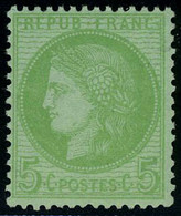 Neuf Sans Charnière N° 53k, 5c Vert Vif S/azuré, TB - Other & Unclassified