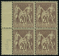 Neuf Sans Charnière N° 67, 20c Brun-lilas Type I, Bloc De 4, BdF, T.B. - Other & Unclassified