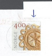 Erreur D'impression Printing Error On Stamp YT 1368 (cover From Verdal To Belgium) - Variedades Y Curiosidades