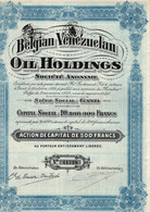 Action De Capital De 500 Frcs Au Porteur - Belgian Venezuelan Oil Holdings S.A. - Gand 1928. - Petróleo