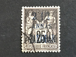 ZANZIBAR Y&T 24 2 1/2 Anna’s Sur 25 Centimes Noir - Used Stamps