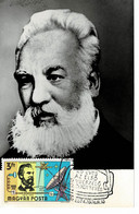 CARTE MAXIMUM HONGRIE 1976 GRANDS HOMMES ALEXANDER GRAHAM BELL - Tarjetas – Máximo