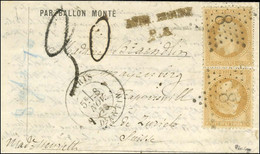 Etoile 8 / N° 28 (2) Càd PARIS / R. D'ANTIN 8 NOV. 70 Sur Lettre Insuffisamment Affranchie Pour Rapperswyl (lac De Zuric - Guerra De 1870