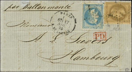 Etoile 2 / N° 29 + 30 Càd PARIS / R. ST LAZARE 17 NOV. 70 Sur Lettre Pour Hambourg Sans Càd D'arrivée. LE GENERAL UHRICH - Guerra De 1870